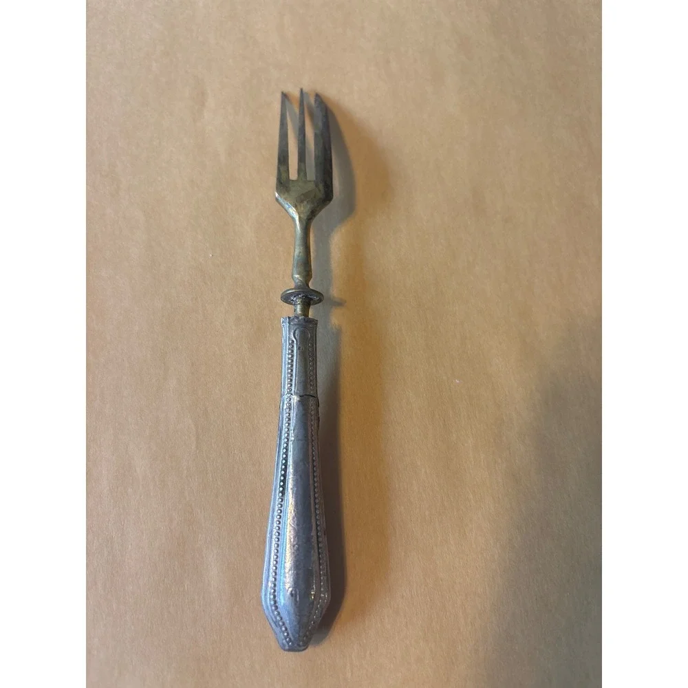 Unbranded Antique Pickle Fork Unisex OS Silver Gold Fair Ornate Beaded‎ Handle